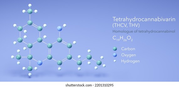 Tetrahydrocannabivarin Molecular Structures 3d Model Structural Stock ...