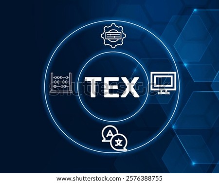 TeX acronym. A typesetting system for creating documents, especially those involving mathematical symbols.