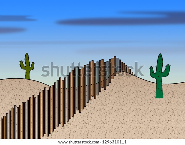 Texas Border Wall\
Flag Represents American Immigration Protection. Lone Star State\
Security - 3d\
Illustration