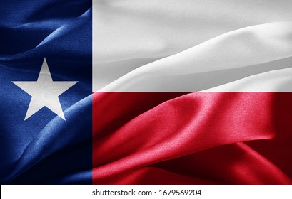 Texas Flag Of Silk -3D Illustration