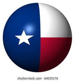 Texas flag sphere isolated on white illustration