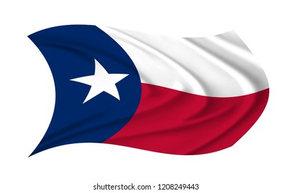 Texas Flag Waving Wind Proudly Fluttering Stock Illustration 1208249440