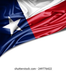 Texas Flag And White Background