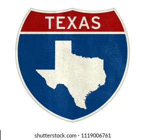 Texas Interstate Road Sign Map