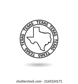 Texas Map Logo Shadow Stock Illustration 2165524171 | Shutterstock