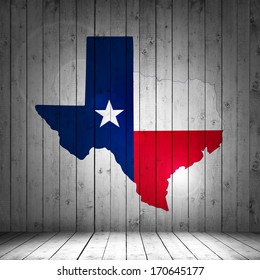 Texas Map And Wood Background