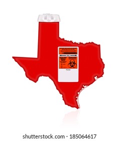 Texas Shaped Medical Waste Container, Red