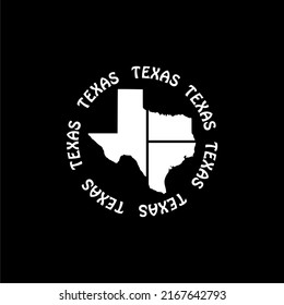 Texas Sign Logo Isolated On Dark Background