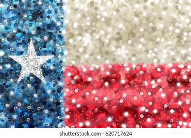 Texas State Flag In Bedazzled Style