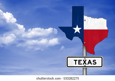 Texas State - Road Sign Map