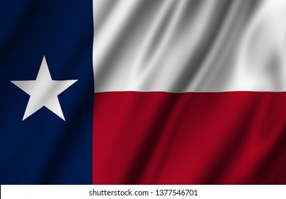 Texas waving flag illustration. US states. Perfect for background and texture usage.