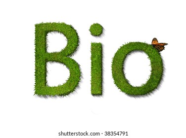 Text Bio Letter Made Out Grass Stock Illustration 38354791 