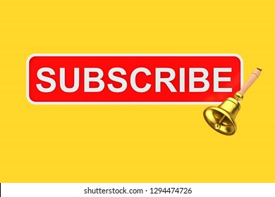 Text Box Subscribe Button Golden Notification Stock Illustration 