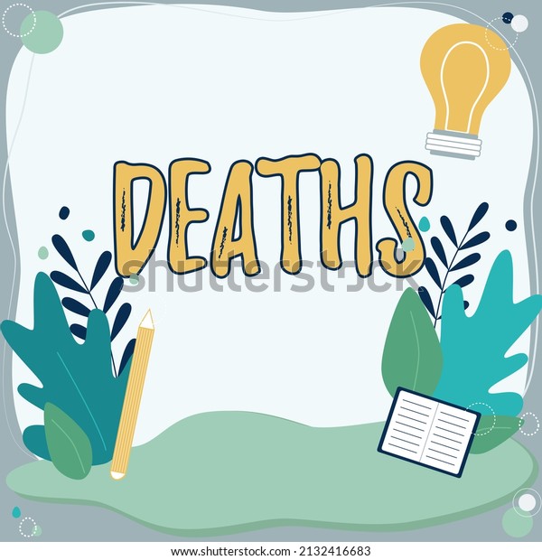Text caption\
presenting Deaths. Business overview permanent cessation of all\
vital signs, instance of dying individual Text Frame Surrounded\
With Assorted Flowers Hearts And\
Leaves