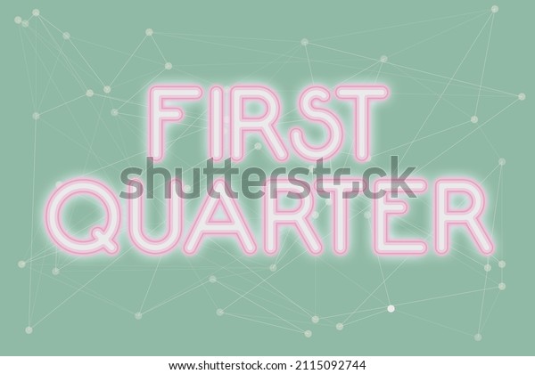 Text caption\
presenting First Quarter. Business showcase one of the considered\
four principal phases of the moon Line Illustrated Backgrounds With\
Various Shapes And\
Colours.