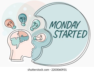 Text caption presenting Monday Startedgetting ready for new week Rest is over lets begin work. Business showcase getting ready for new week Rest is over lets begin work - Powered by Shutterstock