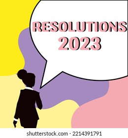 Text Caption Presenting Resolutions 2023. Conceptual Photo List Of Things Wishes To Be Fully Done In Next Year