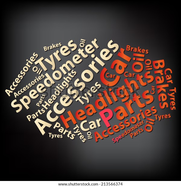 Text cloud. Car wordcloud. Typography\
concept.\
Illustration.