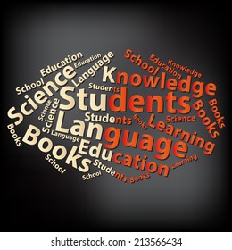 Text cloud. Education wordcloud. Typography concept. Illustration.