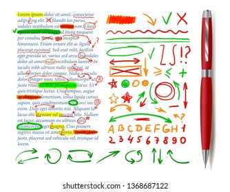 Text Correction Elements Text Sample Realistic Stock Illustration ...