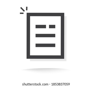 Text Document Or Txt File Icon Line Outline Art Pictogram, Paper Sheet List With Note Message Info Modern Design Image