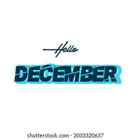 text hello December blue light - Powered by Shutterstock