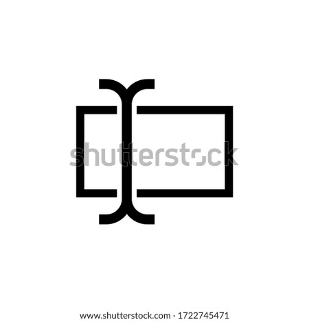 Text insertion marker black thin line icon