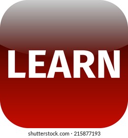 Text Learn red icon - for phone app or web