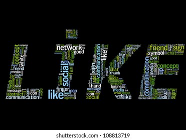 text like which is composed of keywords on social media themes