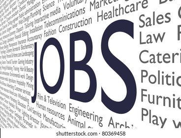 Text Many Job Types Industries Word Stock Illustration 80369458 ...