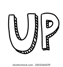 text up on white background