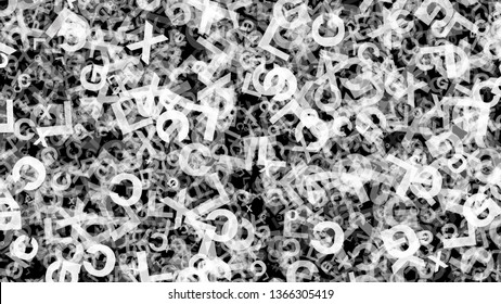 Text Pattern Black-and-white Background