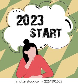 Text Showing Inspiration 2023 Start. Business Idea Remembering Past Year Events Main Actions Or Good Shows