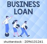Text showing inspiration Business Loan. Business approach Credit Mortgage Financial Assistance Cash Advances Debt Illustration Of Group Bringing Their Own Heavy Sphere Together.