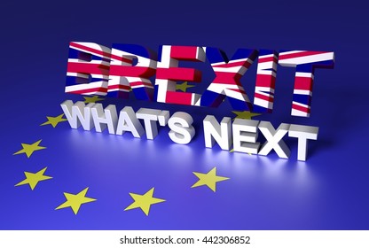 The Text Symbolize GB Leaving EU. Text Written Brexit What's Next. 3D Rendering