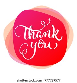 Text Thank You On Red Background Stock Vector (Royalty Free) 595923884