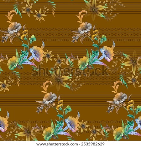 textile abstract floral pattern background, abstract multi flowers with abstract textured background for digital print 