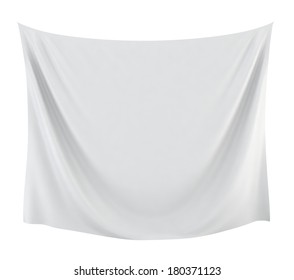 Textile banner. 3d illustration on white background 