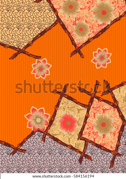 Textile Colorful Print Design Stock Illustration 584156194