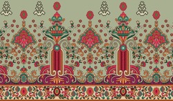 Textile Design Beautiful Digital Design,illustration .traditional,geomatric,indian ,mughal.intricate,ethnic Border.shirt Motifs
