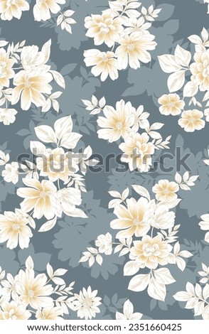 textile design with flower pattern image
