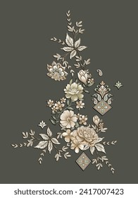textile design flowers textile flowers semi bold design duppta shawal for printing geometric ethnic motifs