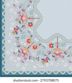 Textile design multicolor pattern in reapeat for women fabric printing like abstract ethnic ikat floral flowers texture backgrounds. And use for others like wallpapers wedding card greeting cards etc.
