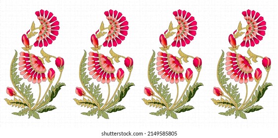 Textile Digital Design front And Back and White and Ornaments.Handmade art illustration.Border edge floral pattern.Indian paisley motif without room.Rugs motifs.ethnic motifs.beautiful scarf print etc