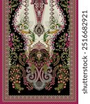 Textile digital design motif pattern decor hand made artwork frame gift card wallpaper women cloth ornament abstract border rug ethnic ikat etc new semi bold flower designs with geomatrical working