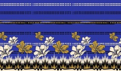Textile Digital Design Motif Pattern Decor Hand Made Artwork Frame Gift Card Wallpaper Women Cloth Ornament Abstract Border Rug Ethnic Ikat Etc New Semi Bold Flower Designs With Geomatrical Working