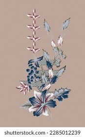 Textile digital design motif pattern decor hand made artwork mini bold theme, ground texture, abstract flowers, background effects