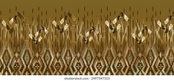 Textile digital design motif pattern decor hand made artwork frame gift card wallpaper women cloth ornament abstract border rug ethnic ikat etc new semi bold flower designs with geomatrical working