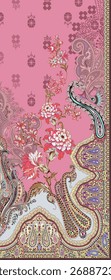 textile digital design motif pattern hand made artwork frame gift card wallpaper women cloth ornament abstract border rug ethnic ikat etc new semi bold flower designs with gematrical working