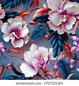 Textile Digital design motif pattern set of damask wallpaper gift card embroidery rugs Indian classical textured handmade artwork luxury flowers style in detailed watercolors painting and women dress 